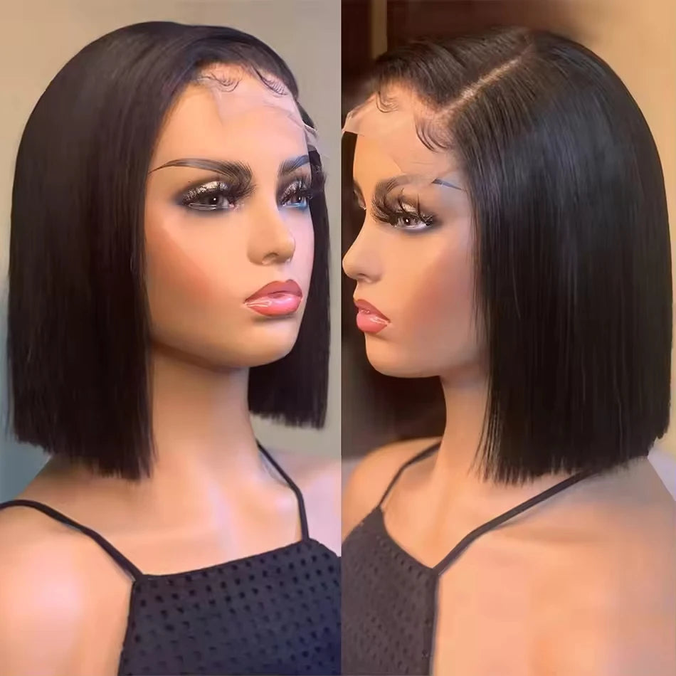 Tuneful® Short Straight Brazilian Bob Wig 13x6 Lace Closure Wig Pre Plucked 8-16in✨ $72.78-102.78