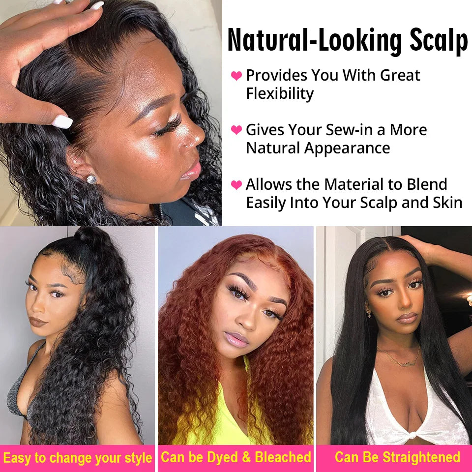 AliPearl Hair™ Deep Wave 3 Bundles With 5x5 Free Part Remy Brazilian Lace Closure✨️