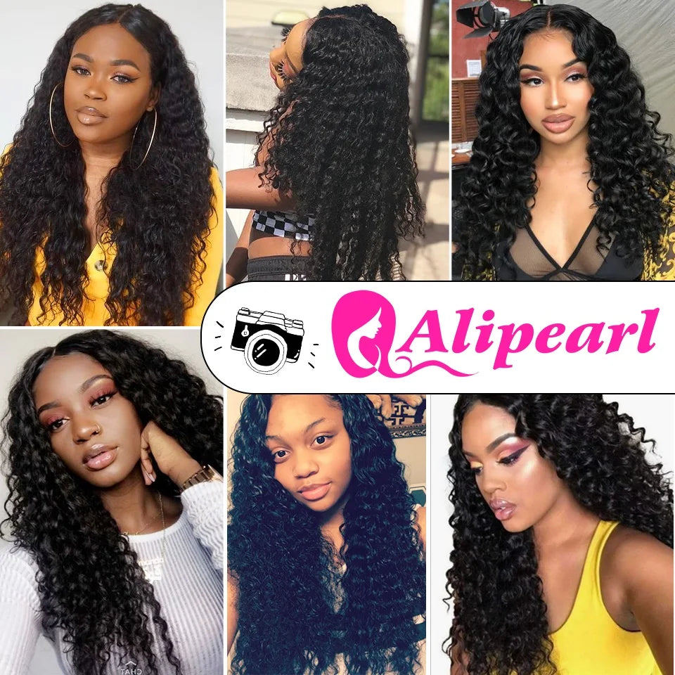 AliPearl Hair™ Deep Wave 3 Bundles With 5x5 Free Part Remy Brazilian Lace Closure✨️