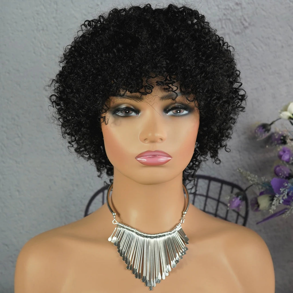 Newmi™ Highlight Afro Kinky Curly Human Hair Wigs✨️