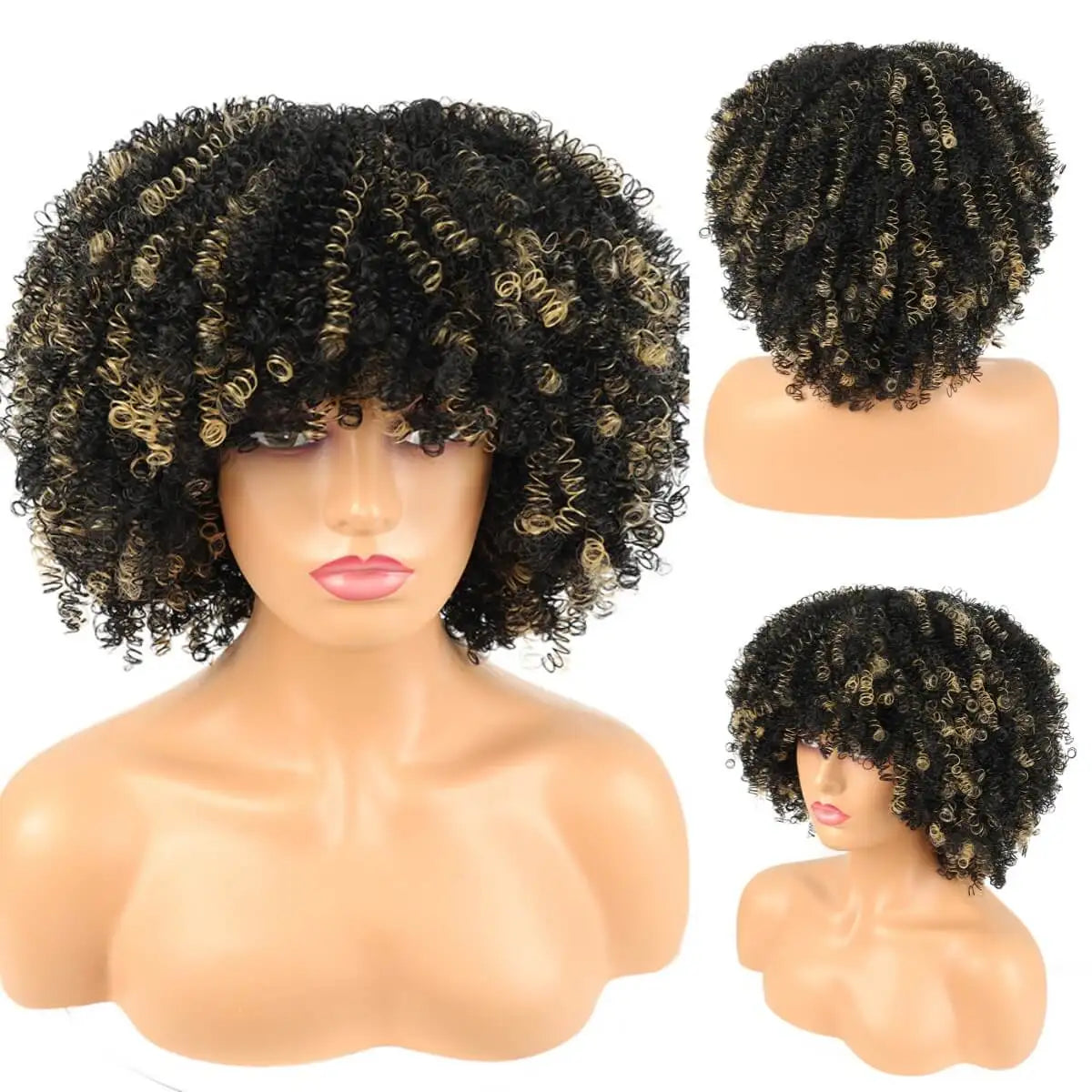Alana beauty™ Synthetic Afro Loose Curly Wig with Bangs✨️