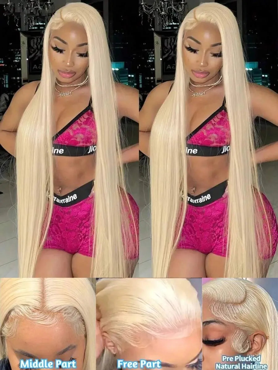 SMILEGIRL® 16-40Inch Straight Blonde Hair Pre Plucked With Baby Hair HD Transparent Lace Frontal Wig✨️ starting at $51.83