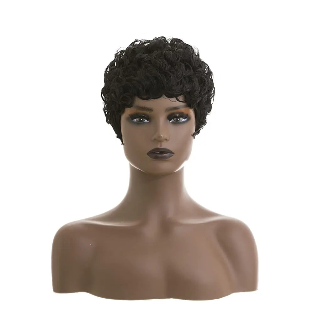 Black Short Pixie Cut Synthetic Hair Afro Pixie Wig✨️ 218-1b