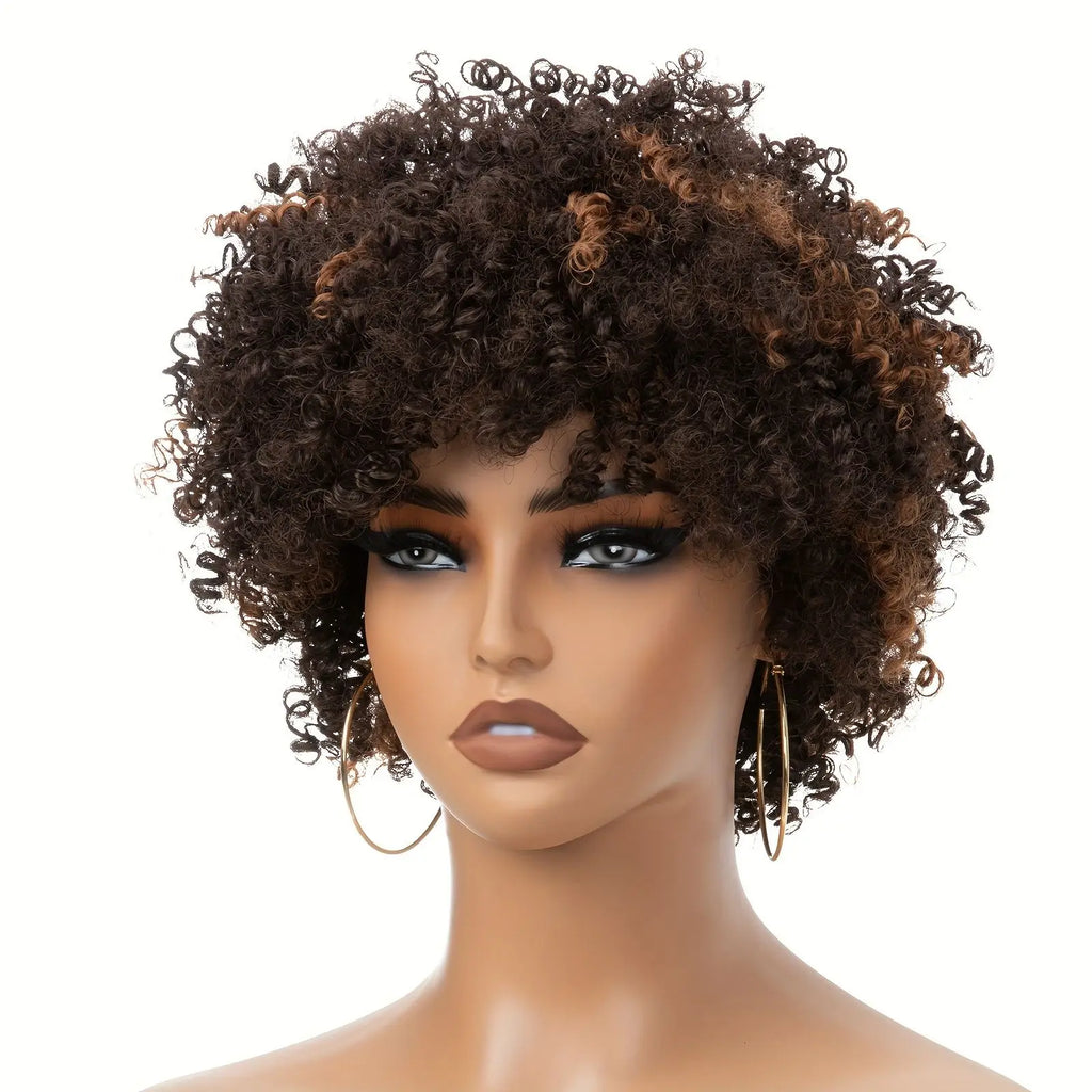 Newmi™ Highlight Afro Kinky Curly Human Hair Wigs✨️