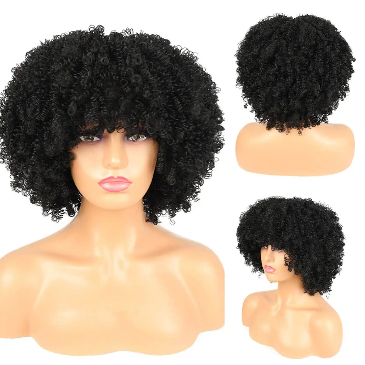 Alana beauty™ Synthetic Afro Loose Curly Wig with Bangs✨️