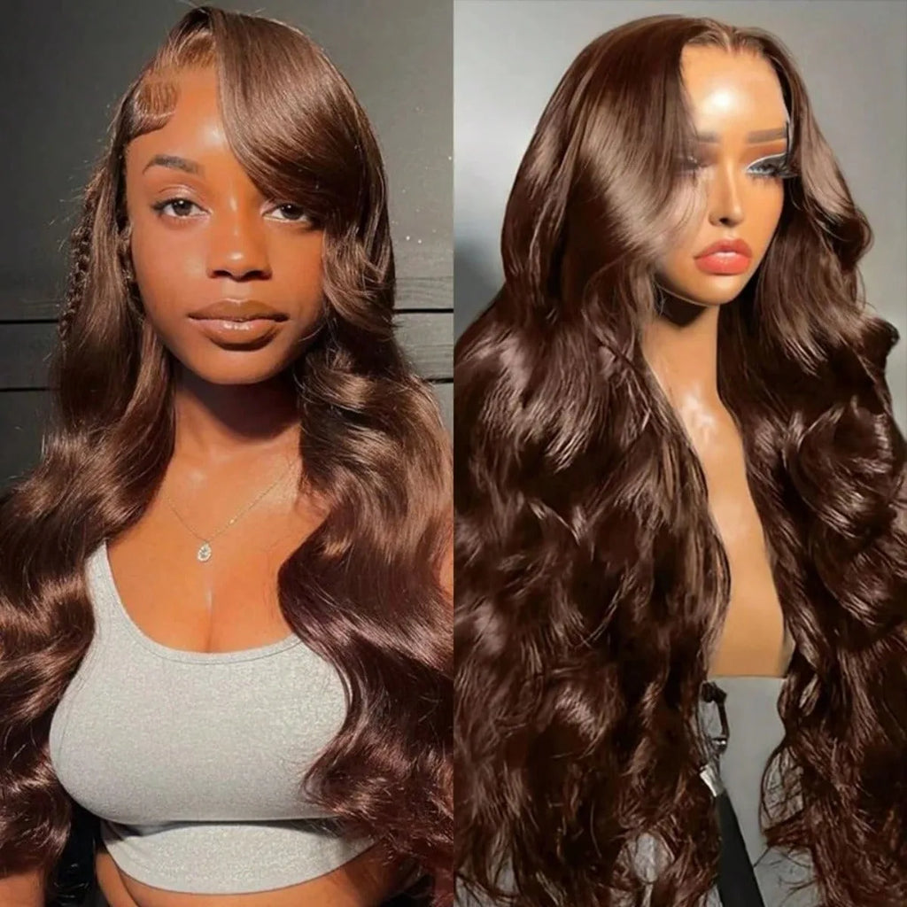 LETMIEO© Pre Plucked Lace Front Chocolate Brown Body Wave 8-34 Inch Human Hair✨️