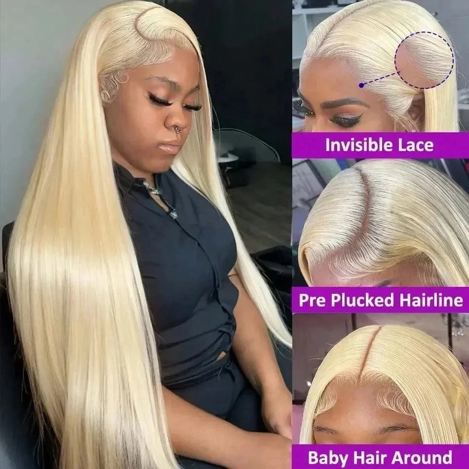 SMILEGIRL® 16-40Inch Straight Blonde Hair Pre Plucked With Baby Hair HD Transparent Lace Frontal Wig✨️ starting at $51.83