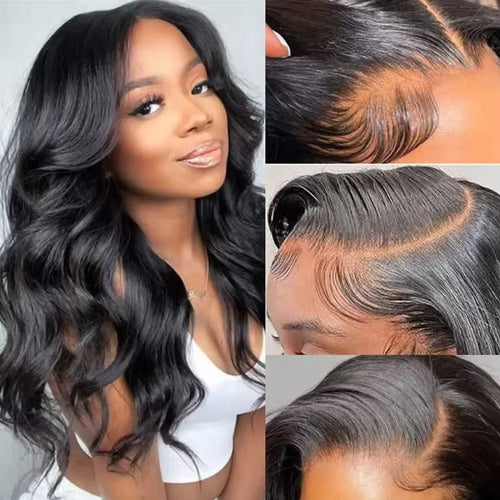 BUNGIOL® Brazilian Human Body Wave Transparent Lace Front Wig Pre Plucked 14-42 inches