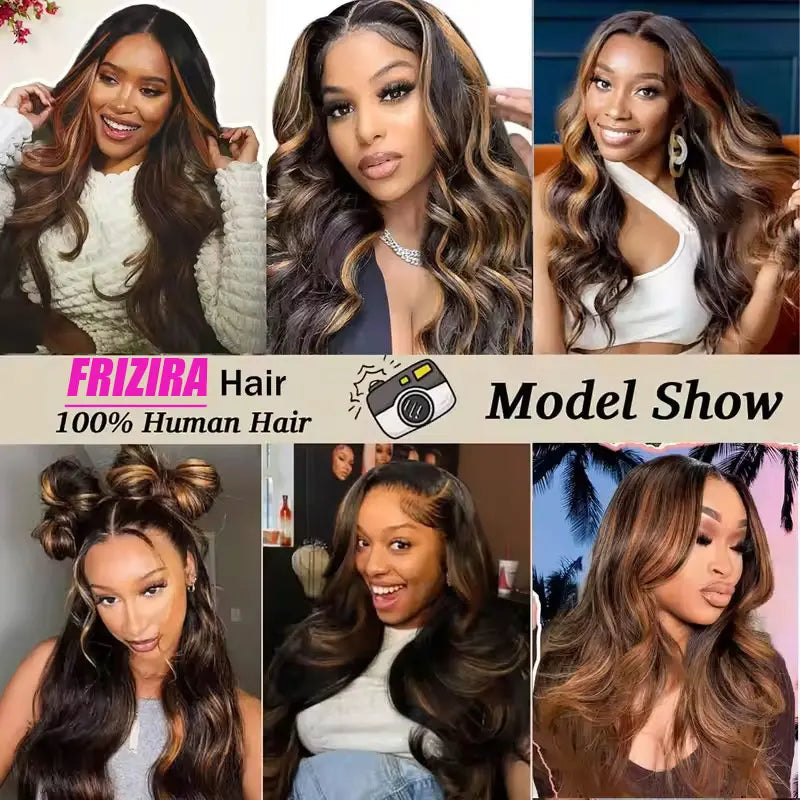 FRIZIRA© Ombre V Part Wig Human Hair Body Wave Upgrade U Part 18-40 inches✨️