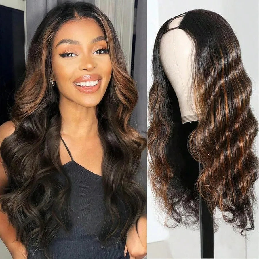 FRIZIRA© Ombre V Part Wig Human Hair Body Wave Upgrade U Part 18-40 inches✨️