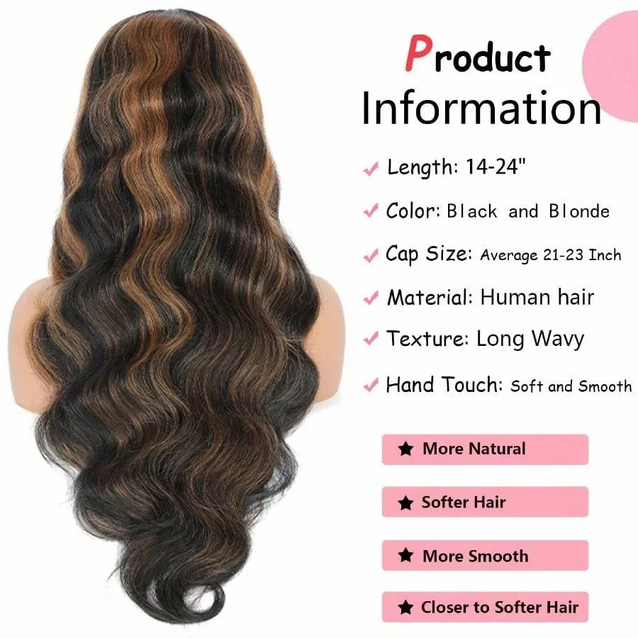 FRIZIRA© Ombre V Part Wig Human Hair Body Wave Upgrade U Part 18-40 inches✨️
