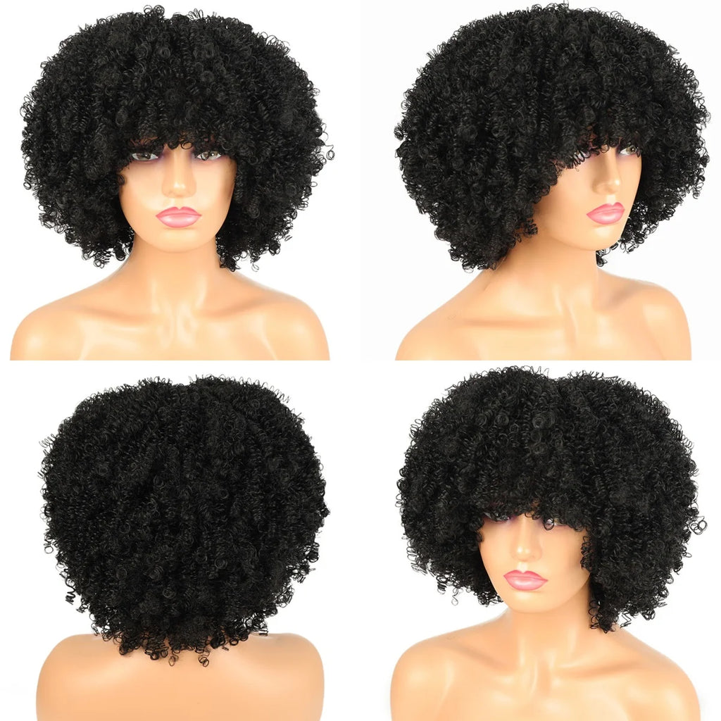 Alana beauty™ Synthetic Afro Loose Curly Wig with Bangs✨️