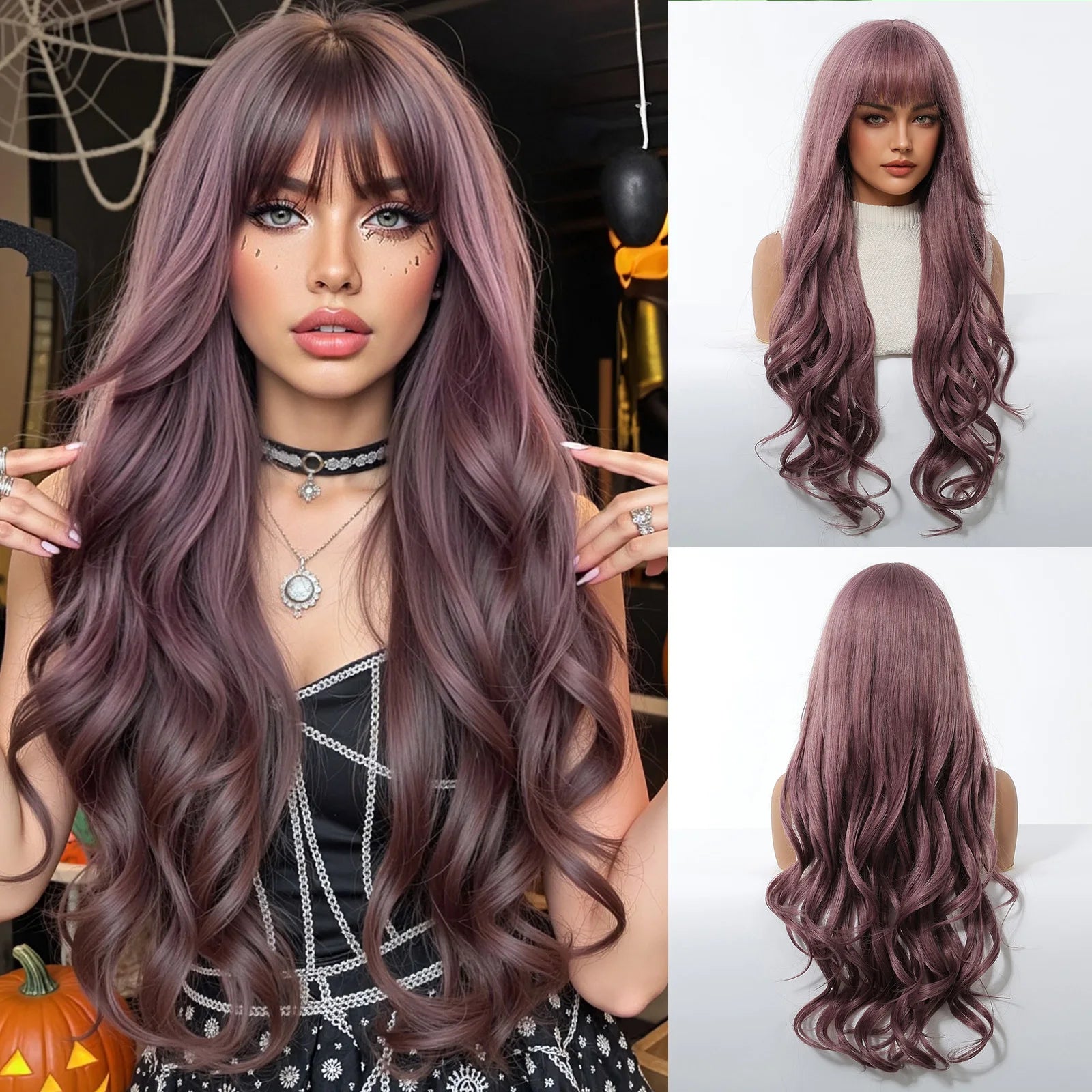 TINY LANA™ Long Golden Blonde Wave Synthetic Wig with Bangs ✨️