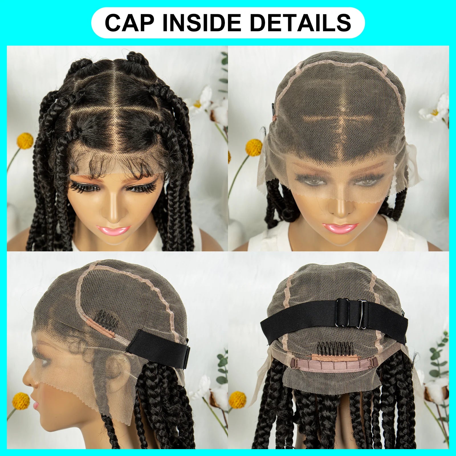 KIMA© Short Synthetic Braiding Wigs Square Box Braided HD Full Lace Wigs 14 Inches✨️