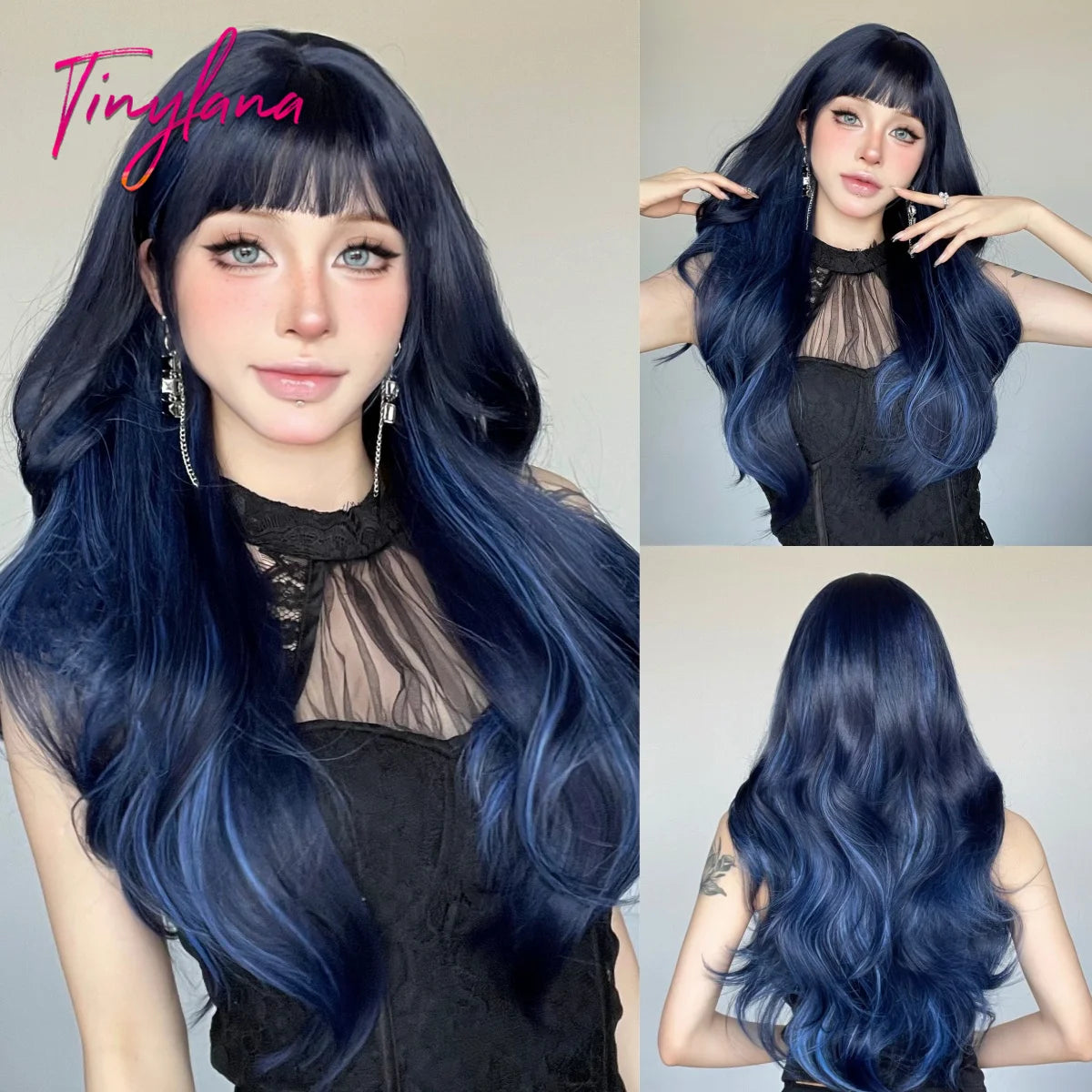 TINY LANA™ Long Golden Blonde Wave Synthetic Wig with Bangs ✨️