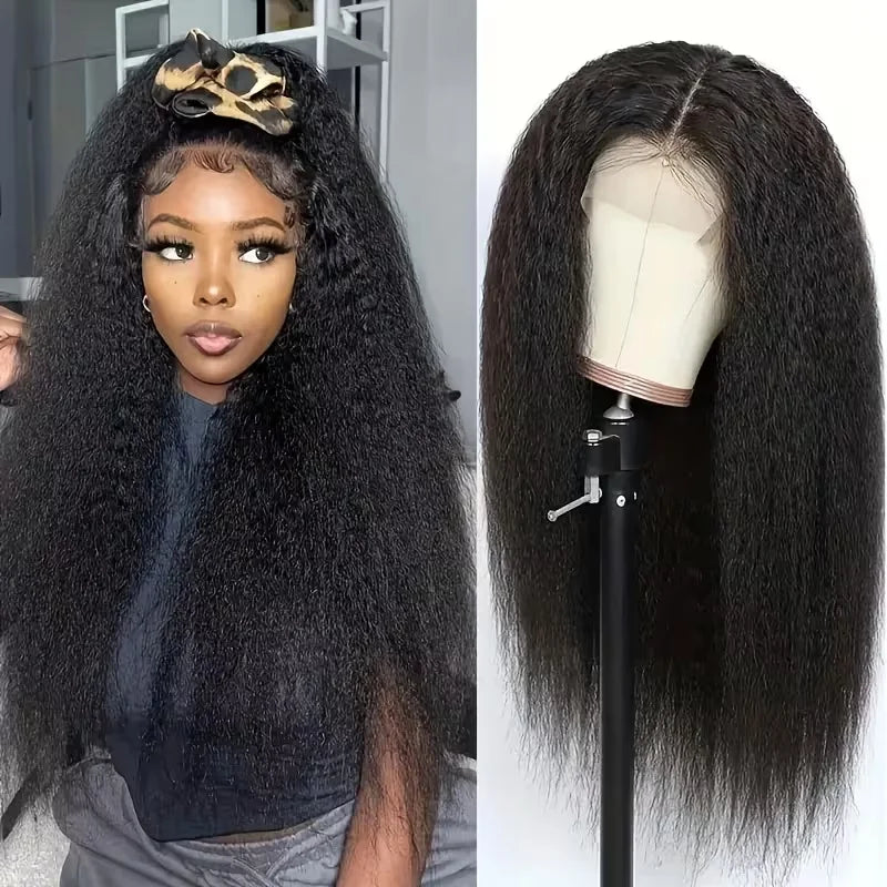Realace®Kinky Straight Human Hair 360 Hd Full Lace Wig Invisible Strap 18-40inch ✨️ $80-$246