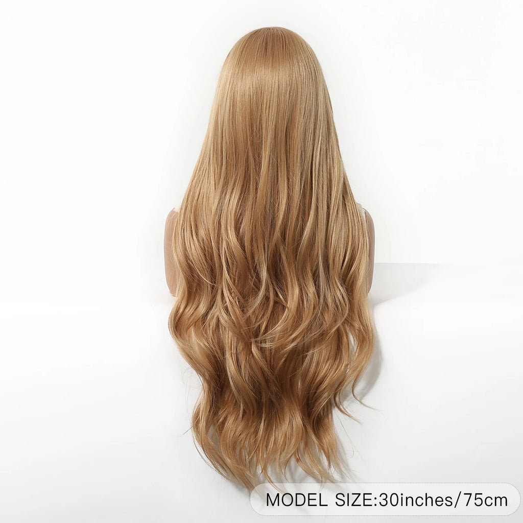 TINY LANA™ Long Golden Blonde Wave Synthetic Wig with Bangs ✨️