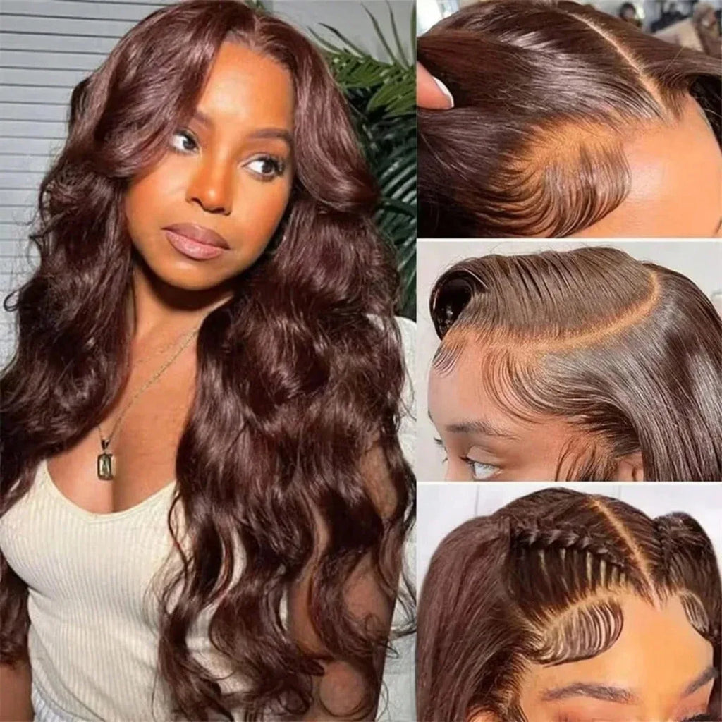 LETMIEO© Pre Plucked Lace Front Chocolate Brown Body Wave 8-34 Inch Human Hair✨️