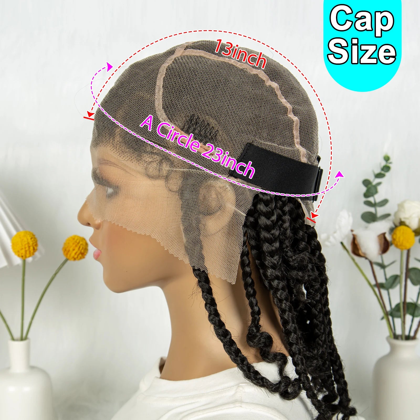 KIMA© Short Synthetic Braiding Wigs Square Box Braided HD Full Lace Wigs 14 Inches✨️
