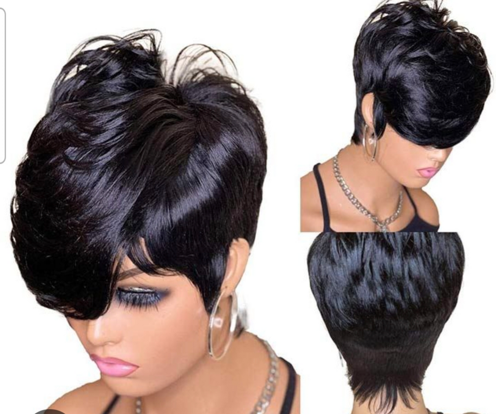 Short Black Pixie Cuts Wig For Ladies 6 inches✨️