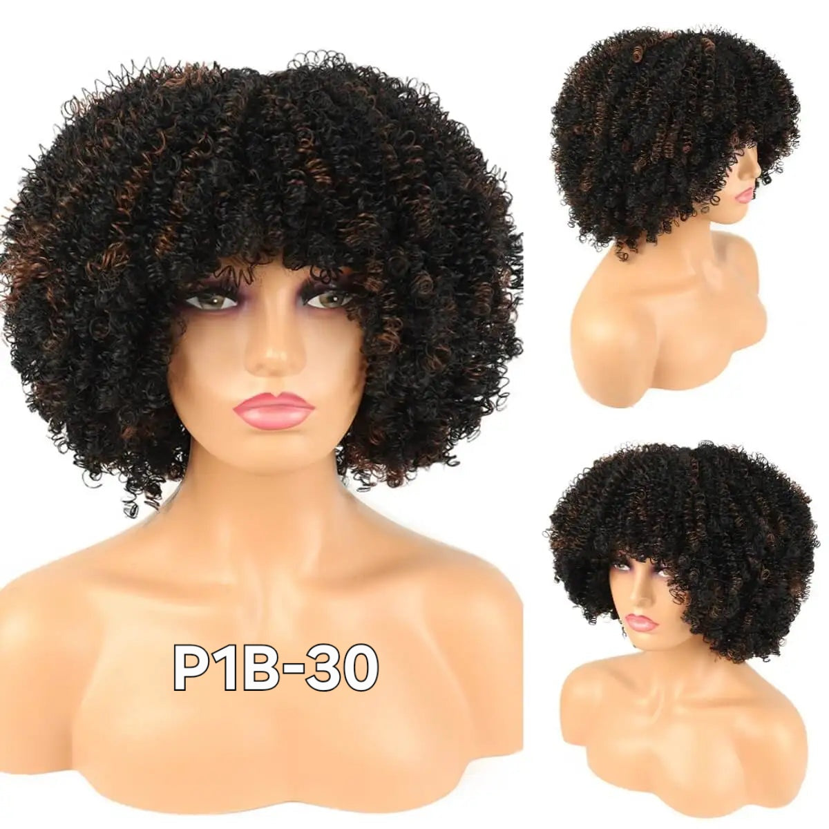Alana beauty™ Synthetic Afro Loose Curly Wig with Bangs✨️